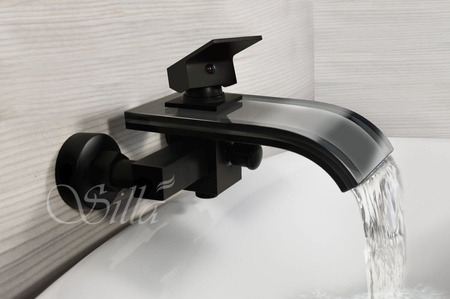 BATERIA WANNOWA LUNA SZKLANA ŚCIENNA S-1012B CZARNA