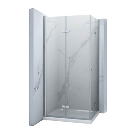 KABINA PRYSZNICOWA BAXLER CHROM Z BRODZIKIEM KWADRATOWA TRANSPARENTNA - 90X90X190