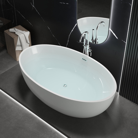 WANNA WOLNOSTOJĄCA LUNA AKRYLOWA 175X100X58 BIAŁA