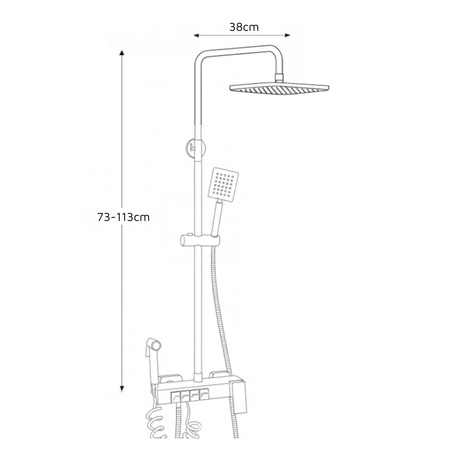 ZESTAW PRYSZNICOWY NATYNKOWY CLARA S-1195BG CZARNY/ZŁOTY