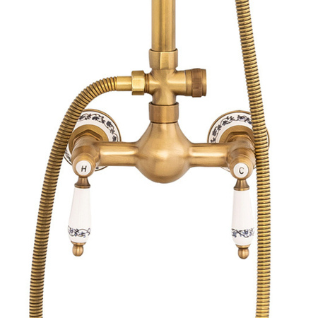 ZESTAW PRYSZNICOWY NATRYSKOWY NATYNKOWY RETRO PALOMA S-1198V STARE ZŁOTO