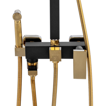 ZESTAW PRYSZNICOWY NATRYSKOWY NATYNKOWY CUBO S-1067BG-TW CZARNY/ZŁOTY