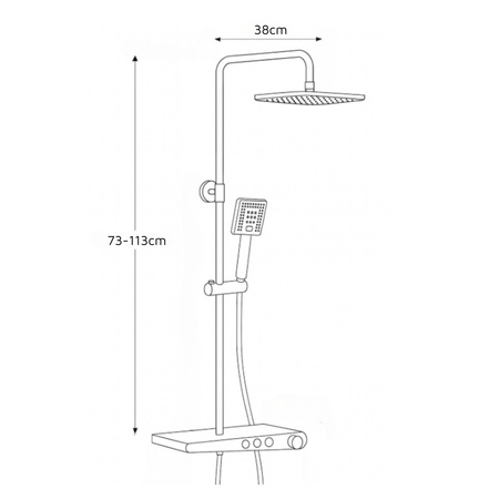 ZESTAW PRYSZNICOWY NATRYSKOWY NATYNKOWY LIVIA S-1205CW CHROM/BIAŁY