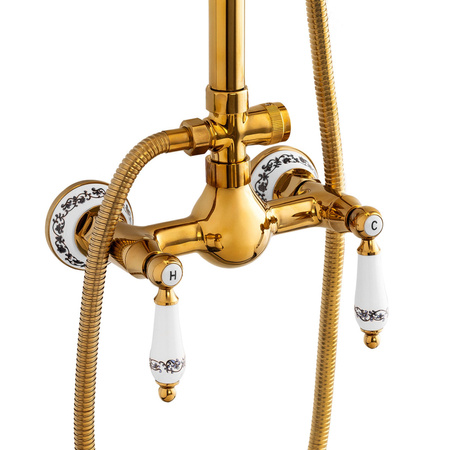 ZESTAW PRYSZNICOWY NATRYSKOWY NATYNKOWY RETRO PALOMA S-1198G ZŁOTO