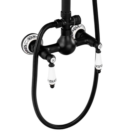 ZESTAW PRYSZNICOWY NATRYSKOWY NATYNKOWY RETRO PALOMA S-1198B CZARNY