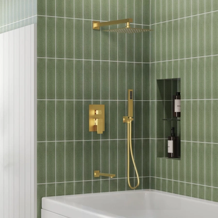 ZESTAW PRYSZNICOWY PODTYNKOWY Z WYLEWKĄ S-1193G ZŁOTY