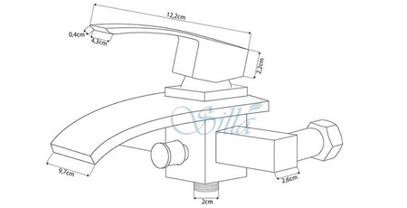 BATERIA WANNOWA LUNA SZKLANA ŚCIENNA S-1012B CZARNA