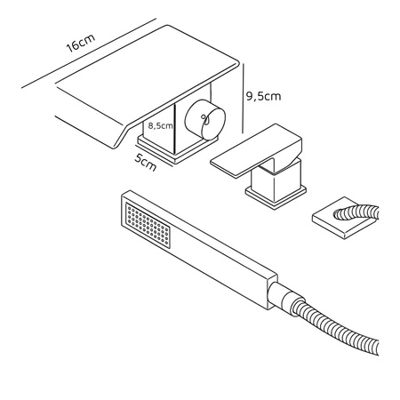 BATERIA WANNOWA 3-OTWOROWA S-1215W BIAŁY