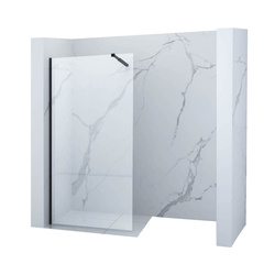 ŚCIANKA PRYSZNICOWA WALK-IN 90x200 TRANSPARENT CZARNA