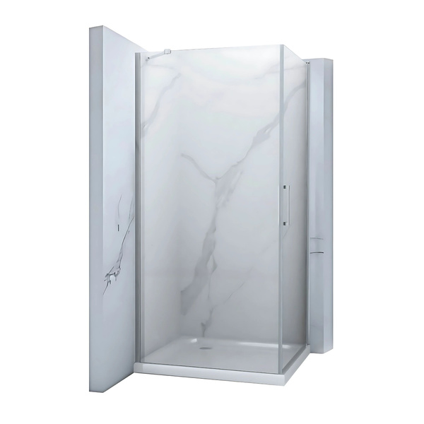 KABINA PRYSZNICOWA FRANKLIN CHROM Z BRODZIKIEM SLIM KWADRATOWA TRANSPARENTNA - 80X80X190