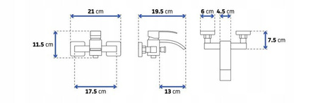 BATERIA WANNOWA NEIRA ŚCIENNA S-1079 CHROM