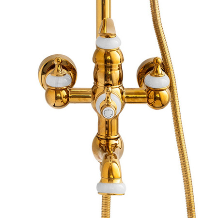 ZESTAW PRYSZNICOWY NATRYSKOWY NATYNKOWY RETRO MATILDA S-1201G ZŁOTY