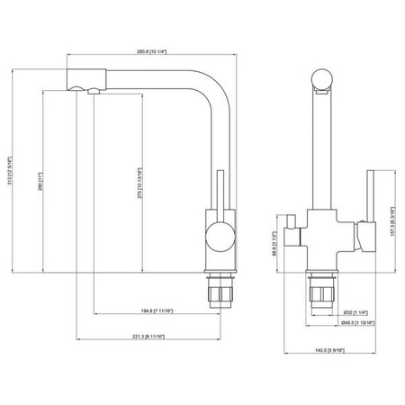 BATERIA KUCHENNA ZLEWOZMYWAKOWA TRÓJDROŻNA CHROM S-2103