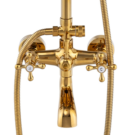 ZESTAW PRYSZNICOWY NATRYSKOWY NATYNKOWY RETRO CAMILLA S-1197G ZŁOTY