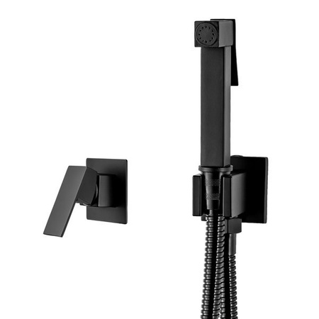 BATERIA BIDETOWA PODTYNKOWA CUBO - ZESTAW HIGIENICZNY S-1117B CZARNY