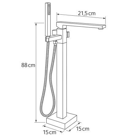 BATERIA WANNOWA CUBO WOLNOSTOJĄCA S-1082 CHROM