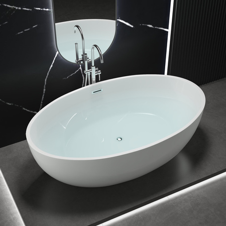 WANNA WOLNOSTOJĄCA LUNA AKRYLOWA 175X100X58 BIAŁA