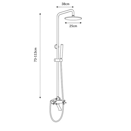 ZESTAW PRYSZNICOWY NATRYSKOWY NATYNKOWY RETRO CAMILLA S-1197B CZARNY