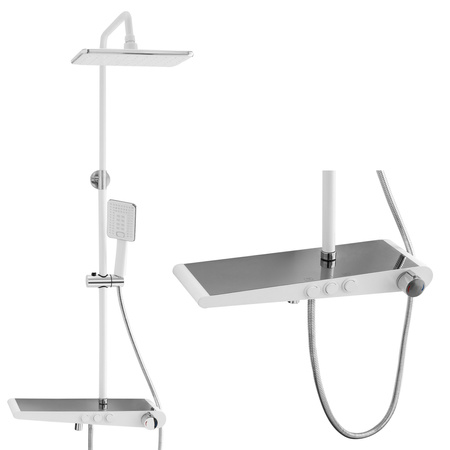 ZESTAW PRYSZNICOWY NATRYSKOWY NATYNKOWY LIVIA S-1205CW CHROM/BIAŁY