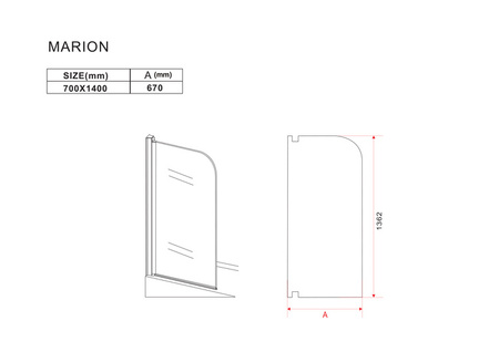 PARAWAN NAWANNOWY MARION 1-SKRZYDŁOWY 70X140 RUCHOMY BIAŁY