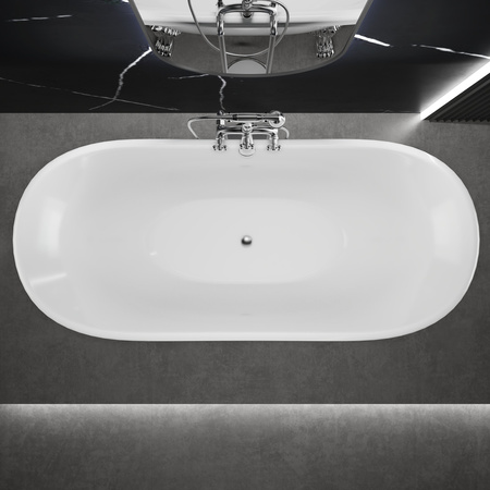 WANNA WOLNOSTOJĄCA BELLA AKRYLOWA RETRO 170 X 75 CM BIAŁA