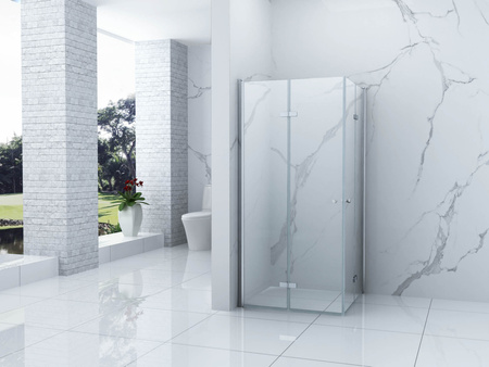 KABINA PRYSZNICOWA BAXLER KWADRATOWA TRANSPARENTNA - 90X90X190 CHROM