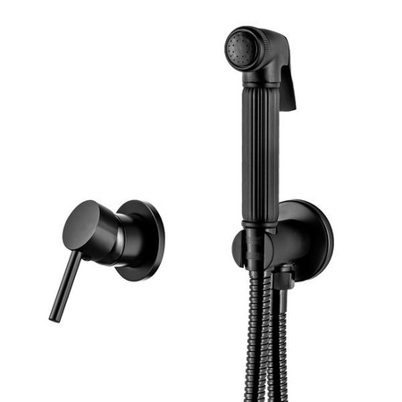 BATERIA BIDETOWA PODTYNKOWA ROSA - ZESTAW HIGIENICZNY S-1116B CZARNY