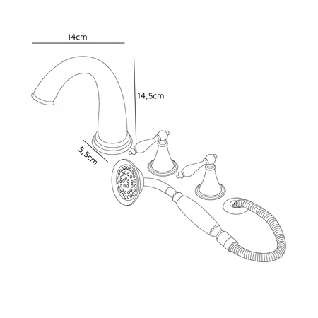 BATERIA WANNOWA 5-OTWOROWA RETRO S-1214 CHROM