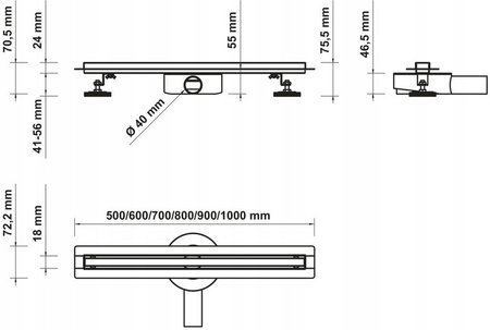 Odpływ Liniowy exclusive SLIM - 500mm CHROM