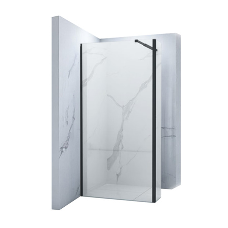ŚCIANKA PRYSZNICOWA WALK-IN 2-CZĘŚCIOWA  90x40x200 TRANSPARENT CZARNA