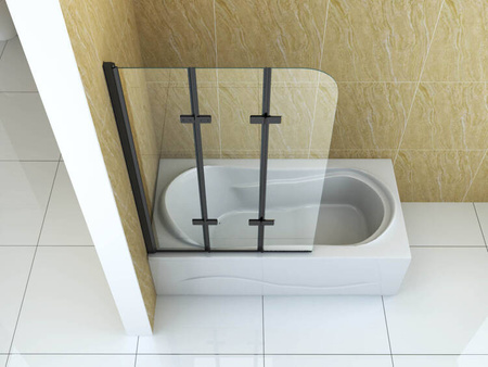 PARAWAN NAWANNOWY MARION 3-SKRZYDŁOWY 120X140 RUCHOMY CZARNY