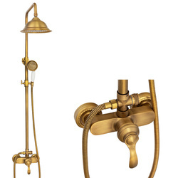 ZESTAW PRYSZNICOWY RETRO LORENZA NATRYSKOWY NATYNKOWY  S-1189V STARE ZŁOTO