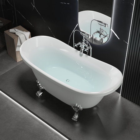 WANNA WOLNOSTOJĄCA BELLA AKRYLOWA RETRO 170 X 75 CM BIAŁA