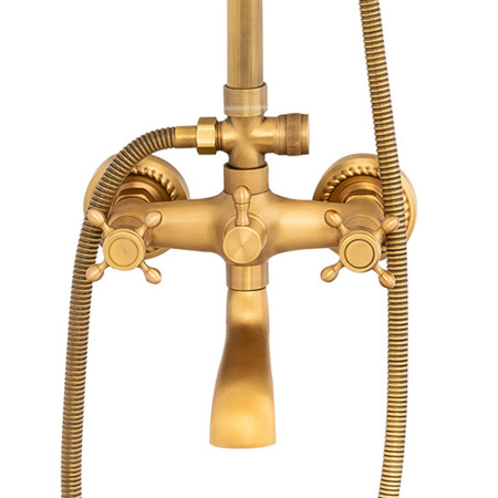 ZESTAW PRYSZNICOWY NATRYSKOWY NATYNKOWY RETRO CAMILLA S-1197V STARE ZŁOTO