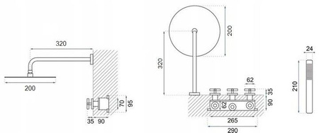 ZESTAW PRYSZNICOWY PODTYNKOWY VERANNI S-1127 ZŁOTY