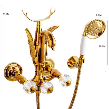 BATERIA WANNOWA ŚCIENNA SWENNA RETRO S-1177G ZŁOTA