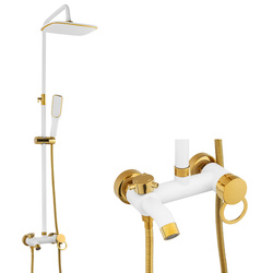ZESTAW PRYSZNICOWY SENTINI NATRYSKOWY NATYNKOWY  S-1191WG BIAŁY/ZŁOTY