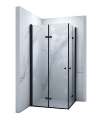 KABINA PRYSZNICOWA BAXLER KWADRATOWA TRANSPARENTNA - 80X80X190 CZARNA