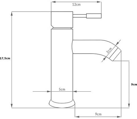 BATERIA UMYWALKOWA SENTINI STOJĄCA NISKA S-2003G ZŁOTA