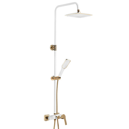 ZESTAW PRYSZNICOWY GIO NATRYSKOWY NATYNKOWY S-1157 BIAŁY / ZŁOTY