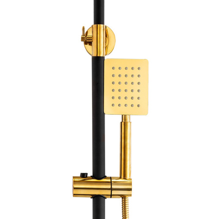 ZESTAW PRYSZNICOWY NATYNKOWY CLARA S-1195BG CZARNY/ZŁOTY