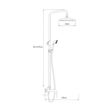ZESTAW PRYSZNICOWY RETRO VERONA NATRYSKOWY NATYNKOWY S-1186B CZARNY