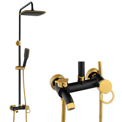 ZESTAW PRYSZNICOWY SENTINI NATRYSKOWY NATYNKOWY  S-1191BG CZARNY/ZŁOTY