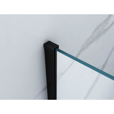 ŚCIANKA PRYSZNICOWA WALK-IN 80x200 TRANSPARENT CZARNA