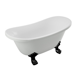 WANNA WOLNOSTOJĄCA BELLA AKRYLOWA RETRO 170 X 75 CM BIAŁA, NOGI CZARNE