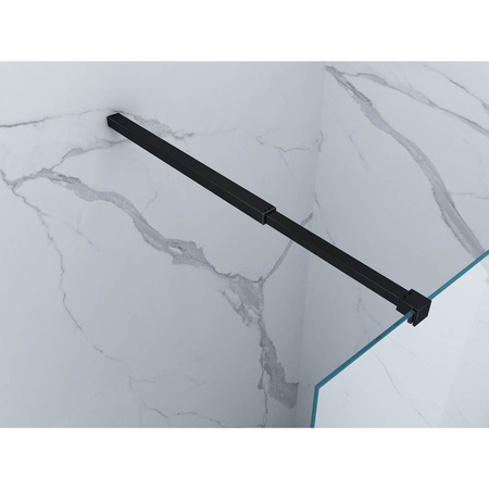 ŚCIANKA PRYSZNICOWA WALK-IN 2-CZĘŚCIOWA 110x30x200 TRANSPARENT CZARNA