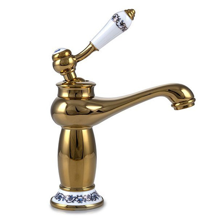 BATERIA UMYWALKOWA PALOMA STOJĄCA NISKA ZŁOTA S-1107 RETRO