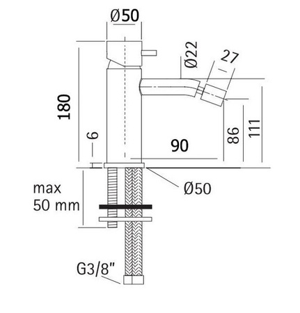 BATERIA BIDETOWA BELLA STOJĄCA S-1118B CZARNA