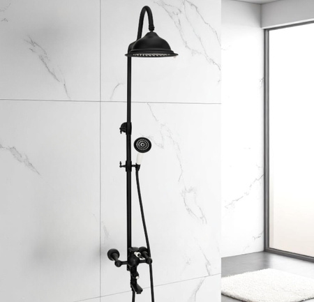 ZESTAW PRYSZNICOWY RETRO VERONA NATRYSKOWY NATYNKOWY S-1186B CZARNY