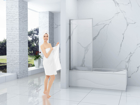 PARAWAN NAWANNOWY VESTON 1-SKRZYDŁOWY 50X150 FIX CHROM